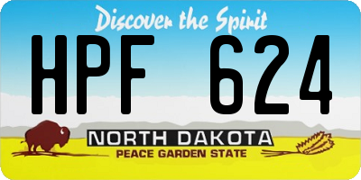 ND license plate HPF624