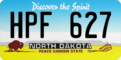 ND license plate HPF627