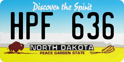 ND license plate HPF636