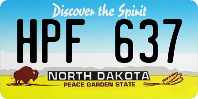 ND license plate HPF637