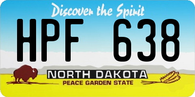 ND license plate HPF638
