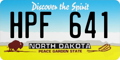 ND license plate HPF641