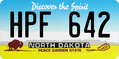 ND license plate HPF642