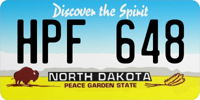 ND license plate HPF648