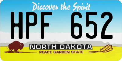 ND license plate HPF652