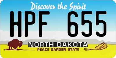 ND license plate HPF655