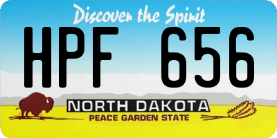 ND license plate HPF656