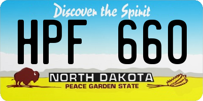 ND license plate HPF660