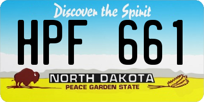 ND license plate HPF661