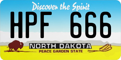 ND license plate HPF666