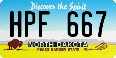 ND license plate HPF667