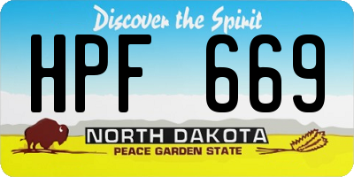 ND license plate HPF669