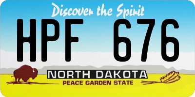 ND license plate HPF676