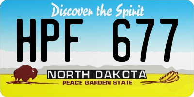 ND license plate HPF677