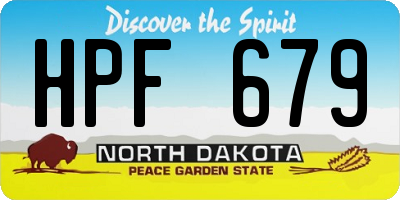 ND license plate HPF679