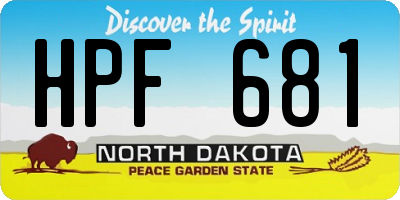 ND license plate HPF681