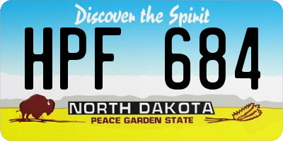 ND license plate HPF684