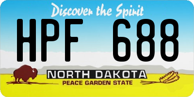 ND license plate HPF688