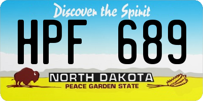 ND license plate HPF689