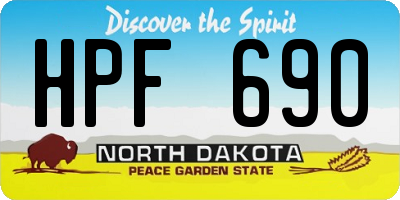 ND license plate HPF690