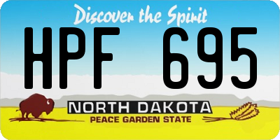 ND license plate HPF695
