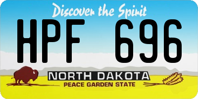 ND license plate HPF696