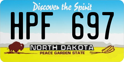 ND license plate HPF697