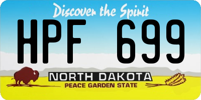 ND license plate HPF699