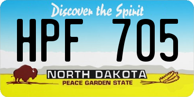 ND license plate HPF705