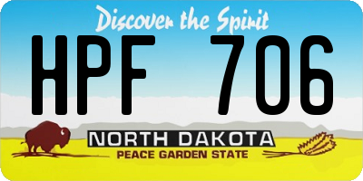 ND license plate HPF706