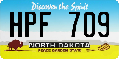 ND license plate HPF709