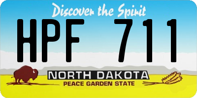 ND license plate HPF711