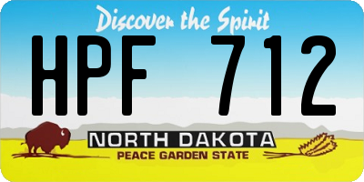 ND license plate HPF712
