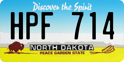 ND license plate HPF714