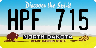 ND license plate HPF715