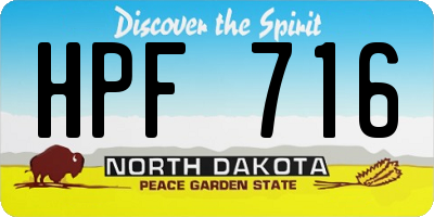 ND license plate HPF716