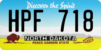 ND license plate HPF718
