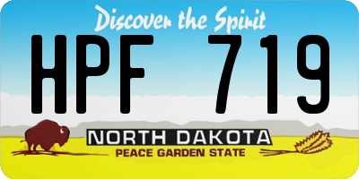 ND license plate HPF719