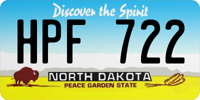 ND license plate HPF722