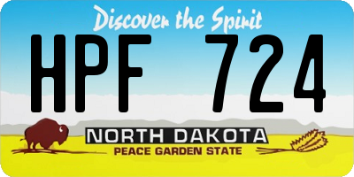 ND license plate HPF724