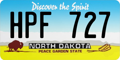 ND license plate HPF727