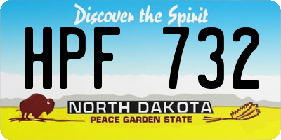 ND license plate HPF732