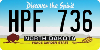 ND license plate HPF736