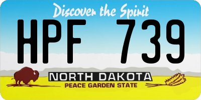 ND license plate HPF739