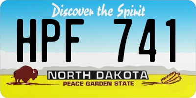 ND license plate HPF741