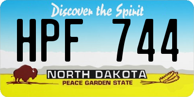 ND license plate HPF744