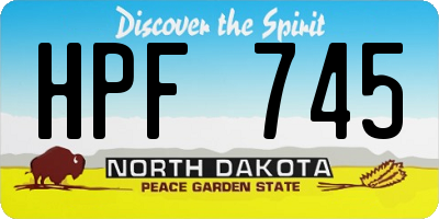 ND license plate HPF745