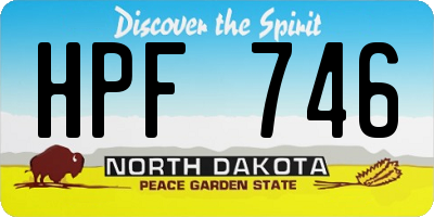 ND license plate HPF746