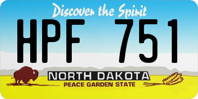 ND license plate HPF751