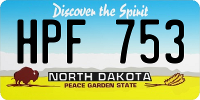 ND license plate HPF753